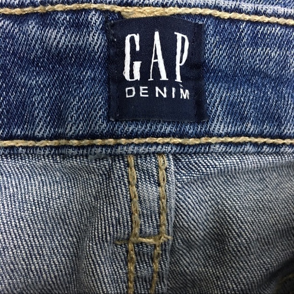 GAP Jeans Straight Medium Indigo Wash Stretch Denim Mid Rise Size 28 Regular - Picture 6 of 13
